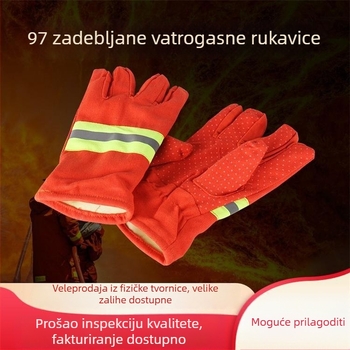 Rukavice zaštitne tipa 97 za gašenje požara i spašavanje, narančasto-crvene, debeli, otporni na habanje, otporni na plamen, toplinski izolirane