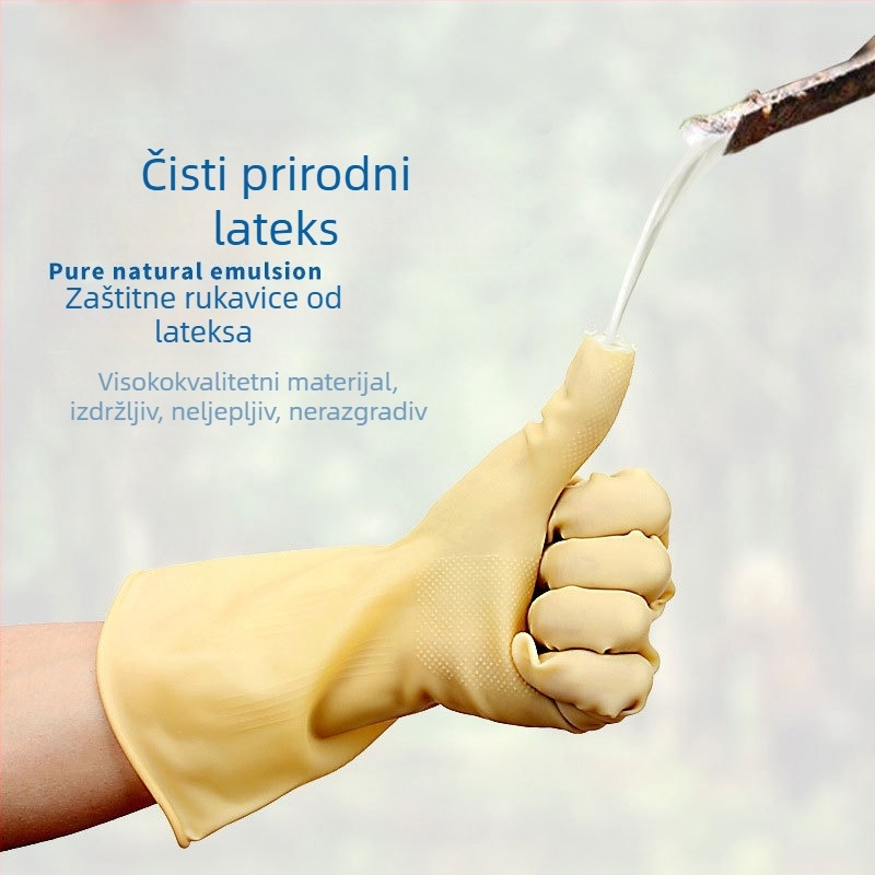 Baijiebang latex rukavice za kućanstvo i kuhinju – otporne na visoke i niske temperature, otporne na kiseline i baze, debeljih rukavica
