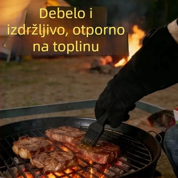 Dvoprstene rukavice od teleće kože za roštilj i zavarivanje, otporne na toplinu i izolirane, za vanjsku kuhinju