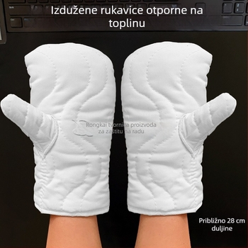 Rongkai Debele izolacijske rukavice od pamuka i platna, dvoprstne, za kuhinju i pečenje