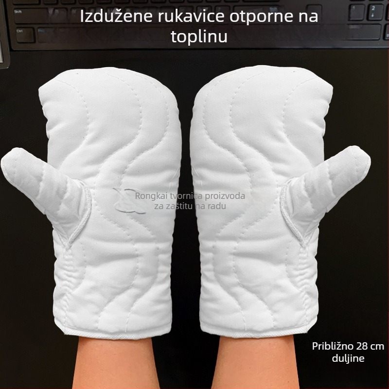 Rongkai Debele izolacijske rukavice od pamuka i platna, dvoprstne, za kuhinju i pečenje