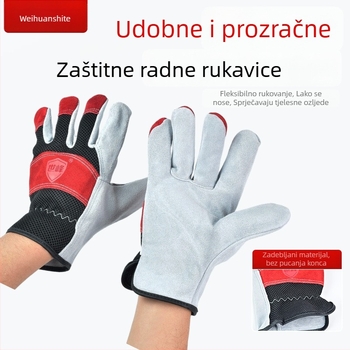 Zavarivačke rukavice od teleće kože s dvostrukom plišanom podstavom, toplinskom izolacijom i zaštitom od iskri
