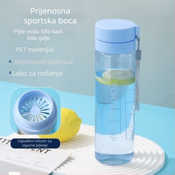 Minimalistička, elegantna plastična šalice s velikim kapacitetom i trakom za nošenje, za vanjsku upotrebu, otporna na pad