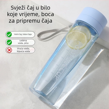 Minimalistička, elegantna plastična šalice s velikim kapacitetom i trakom za nošenje, za vanjsku upotrebu, otporna na pad