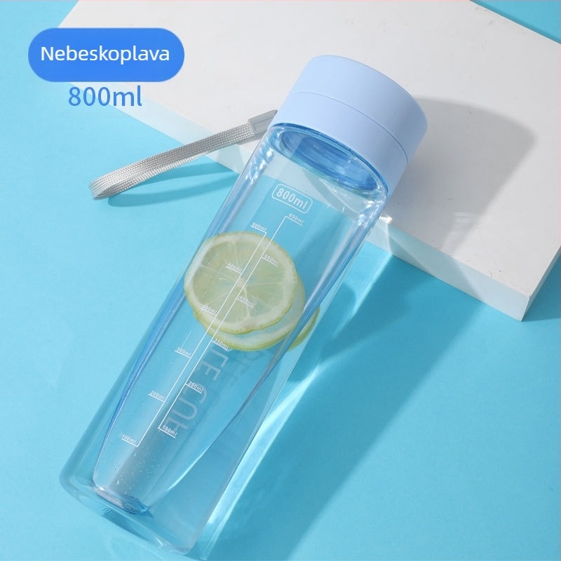 Minimalistička, elegantna plastična šalice s velikim kapacitetom i trakom za nošenje, za vanjsku upotrebu, otporna na pad