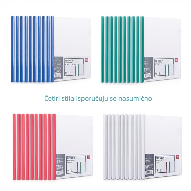 Deli 5854 prozirni A4 dosje s klipom za šipku, 10 kom