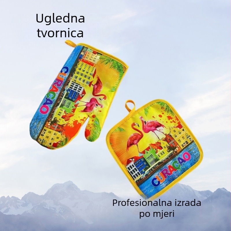 Kuhinjske izolacijske rukavice za mikrovalnu i pećnicu, debeli pamuk, otporne na visoke temperature i opekline, za pečenje, rukavice od pamuka i lana