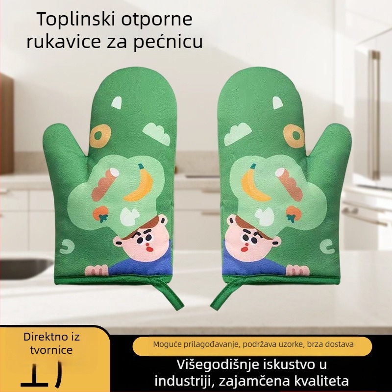 Izolirane rukavice protiv opeklina, otporne na visoke temperature, debeli, s dizajnom crtić, za pećnicu i mikrovalnu pećnicu, kuhinjski alati za pečenje