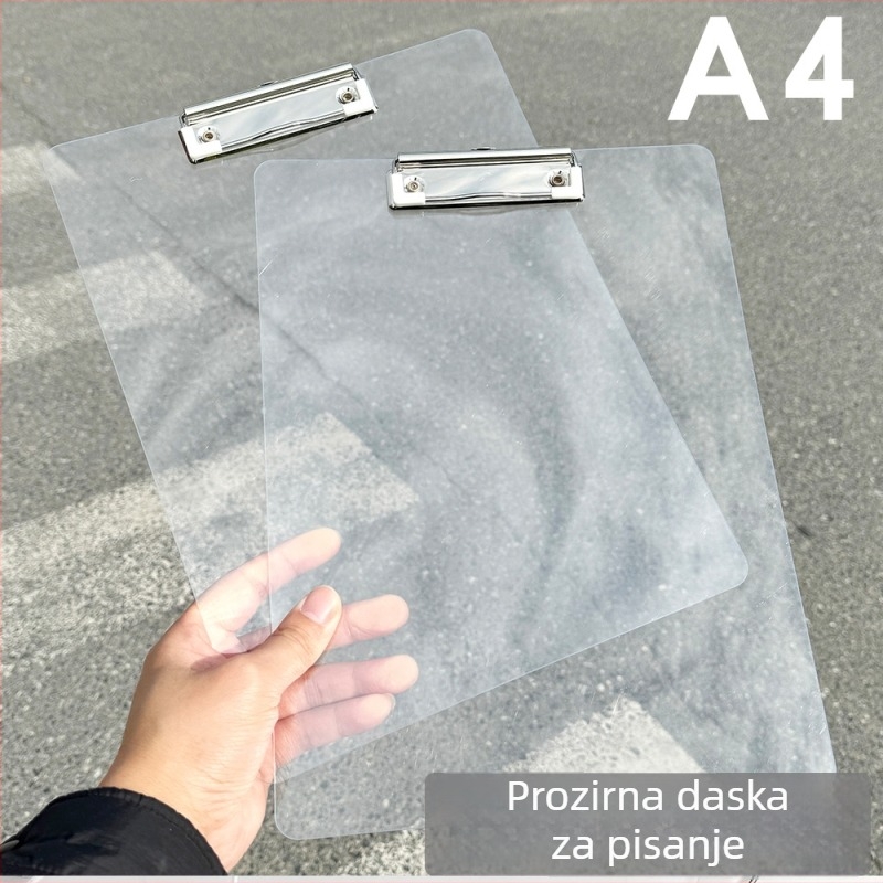 Ovaj proziran A4 ploča za pisanje sa mekanim sklopom i mapom za dokumente pogodna je za ured i školu, uz mogućnost prilagodbe logotipa.