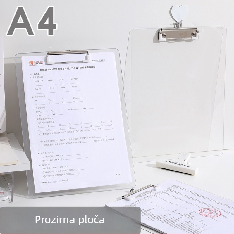 Ovaj proziran A4 ploča za pisanje sa mekanim sklopom i mapom za dokumente pogodna je za ured i školu, uz mogućnost prilagodbe logotipa.