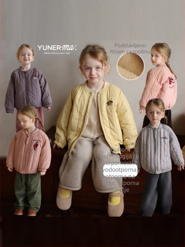 Dječja jakna od pamuka s punjenjem i flisom, s motivom životinja, unisex, baseball stil, za jesen i zimu