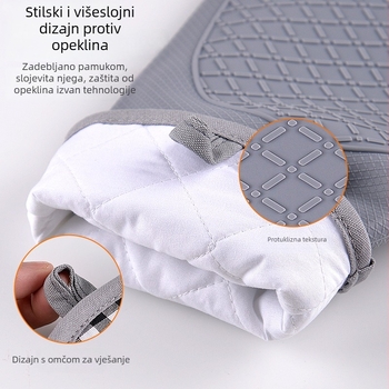 Debele silikonove kuhinjske rukavice s pamuk podstavom, termički otporne, vodootporne i izolirane, za pečenje