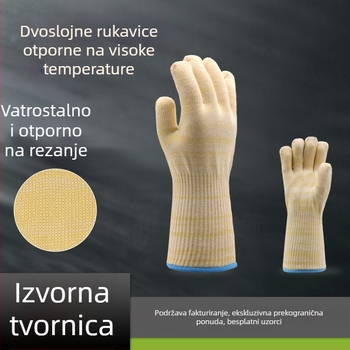 Rukavice od aramida za visoke temperature – za BBQ, pećnicu i mikrovalnu pećnicu – zaštita od opeklina, izolacija topline, vatrootporne, otporne na rezanje