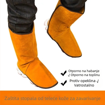 Kožni zaštitni pokrivači za stopalo i potkoljenicu za zavarivanje, zaštita od iskri i topline, s Velcro zatvaračem
