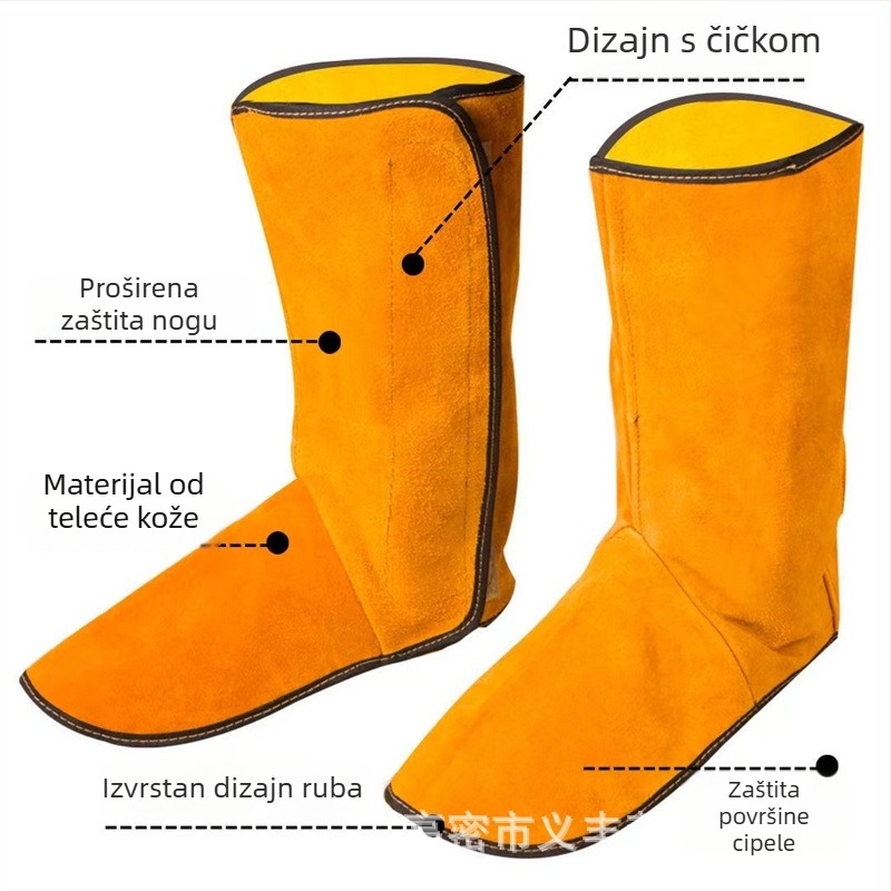 Kožni zaštitni pokrivači za stopalo i potkoljenicu za zavarivanje, zaštita od iskri i topline, s Velcro zatvaračem