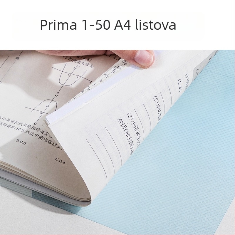 Prozirna A4 mapa za dokumente s rotirajućim klipom i bočnim zatvaranjem
