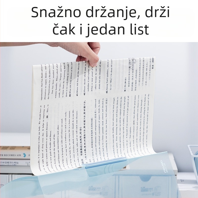 Prozirna A4 mapa za dokumente s rotirajućim klipom i bočnim zatvaranjem