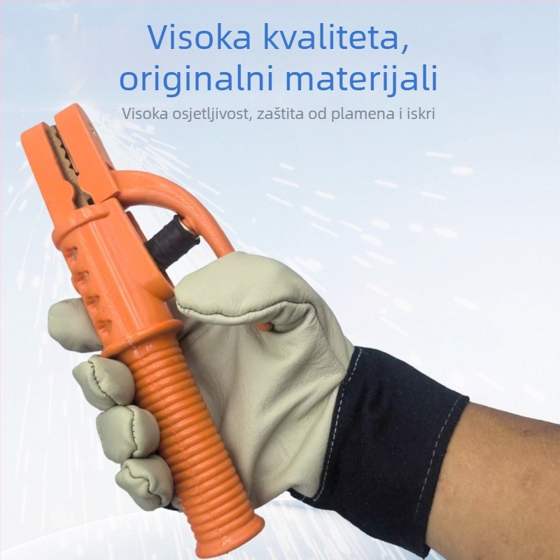 Kožne zaštitne rukavice za zavarivanje, potpuno od kože, otporne na toplinu i visoke temperature, otporne na habanje, debeli za zavarivače, pogodne za MIG/MAG i TIG zavarivanje