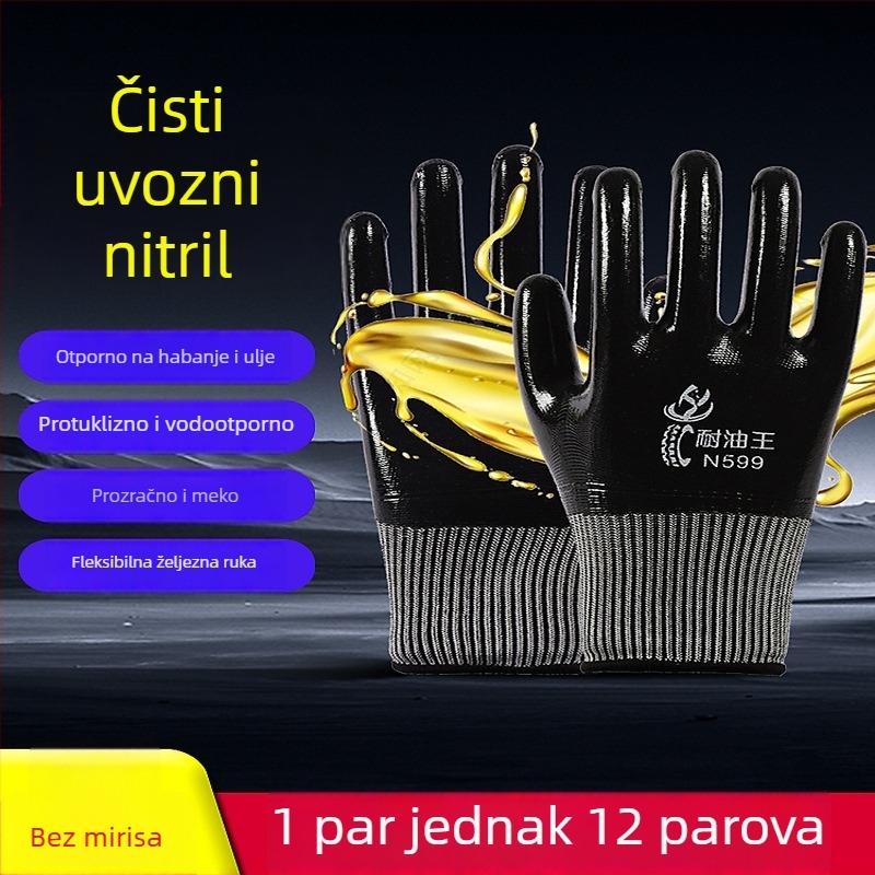 Debele gumene rukavice za rad, otporne na habanje, vodootporne i otporne na ulje, za bojanje i zavarivanje.