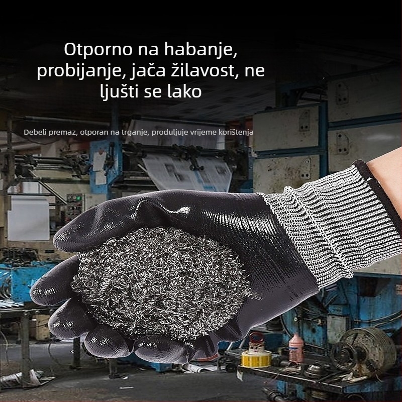Debele gumene rukavice za rad, otporne na habanje, vodootporne i otporne na ulje, za bojanje i zavarivanje.