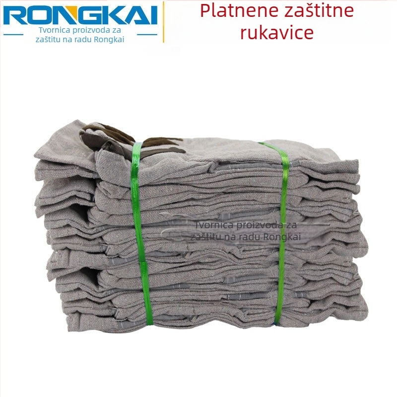 Platnene rukavice s kožnom dlanom, otporne na habanje, za zavarivanje, jednodijelna pamuk zaštita