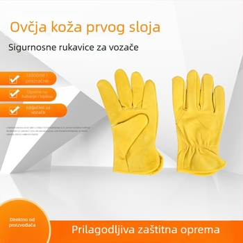 Rukavice od ovčje kože, zlatno-žute boje, zaštitne rukavice vozača za vrtlarstvo i zavarivanje, udobne i otporne na habanje za utovar i istovar