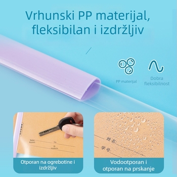 A4 prozirna fascikla s klipsom na polugu, Morandi svijetle boje, za dokumente, konferencijske izvještaje i ispite