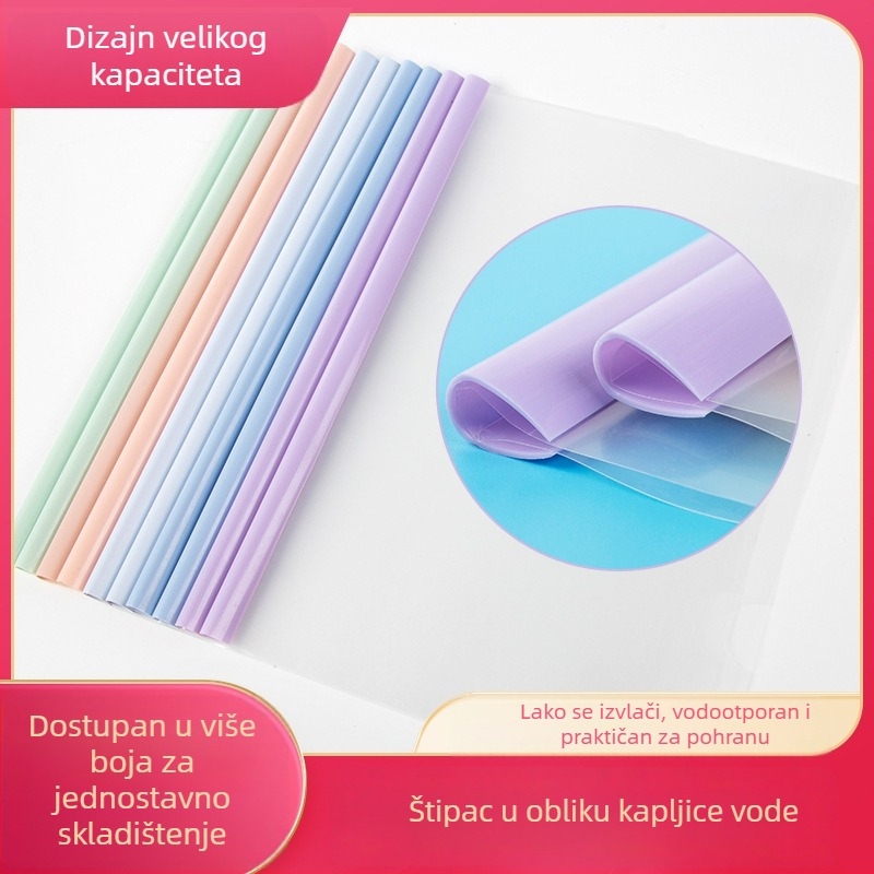 A4 prozirna fascikla s klipsom na polugu, Morandi svijetle boje, za dokumente, konferencijske izvještaje i ispite