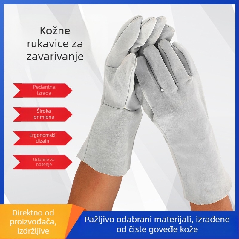 Tanke jednoslojne rukavice za zavarivanje od teleće kože, zaštita pri zavarivanju i toplinska izolacija