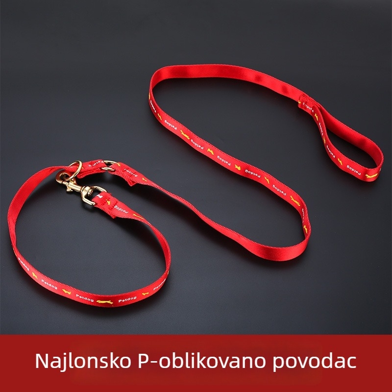 Najlon uzica za srednje i velike pse, trobojni dizajn