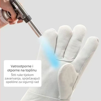 Kratke rukavice za zavarivanje od ovčje kože, vatrootporne, dvostruko slojene, debele rukavice za zavarivanje na gradilištu