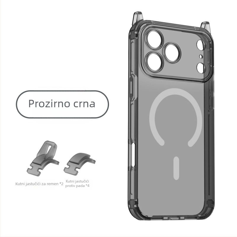 Magnetska maska s izmjenjivim četverokutima za iPhone 17 Pro Max – potpuno pokriće, akril