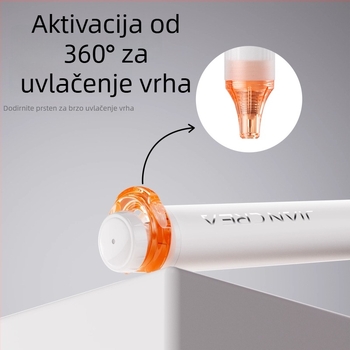 Jianchuang Linghuan dodirno pero s mehanizmom izvlacenja, gel olovka za učenike, brzo sušenje, ST vrh, dvostruka kuglica, crna