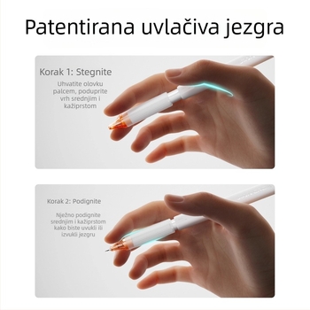Jianchuang Linghuan dodirno pero s mehanizmom izvlacenja, gel olovka za učenike, brzo sušenje, ST vrh, dvostruka kuglica, crna