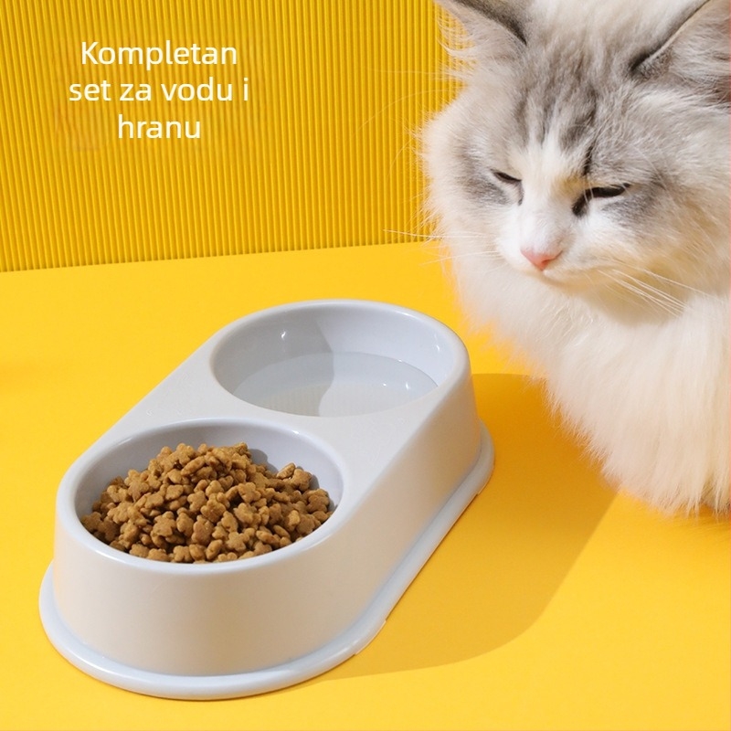 Ovalna dvostruka posuda za pse, debeli dizajn, velika veličina, poboljšana verzija, minimalistički stil, novi materijal