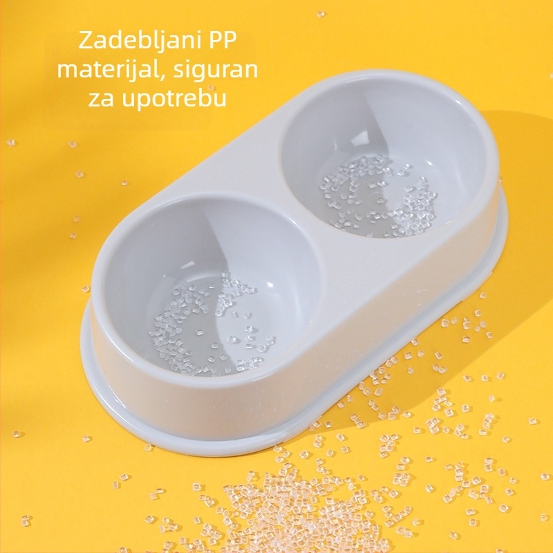 Ovalna dvostruka posuda za pse, debeli dizajn, velika veličina, poboljšana verzija, minimalistički stil, novi materijal