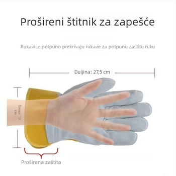 Starworking polu-kožne rukavice za zavarivanje, izdržljive rukavice od kravlje kože, 1 par, model XGS-P1