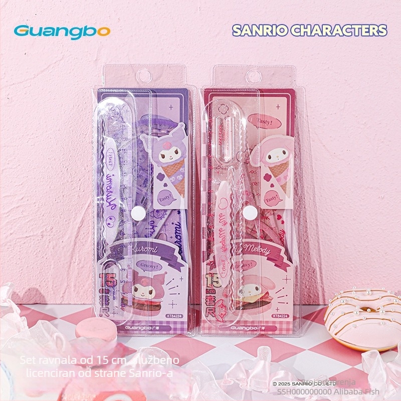 Guangbo 84224 Set ravnala Sanrio Kuromi i Melody, 15 cm, 4 komada