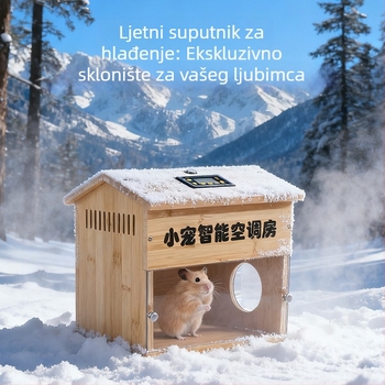 Drvena kućica za unutarnje kućne ljubimce s pametnim reguliranjem temperature, pogodna za guinejske svinje i zečeve