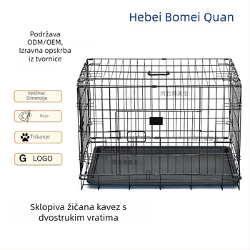 Sklopiva prijenosna kutija za male pse s prozračnim dizajnom i posudom za toaletu