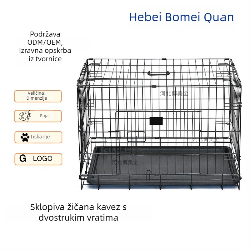 Sklopiva prijenosna kutija za male pse s prozračnim dizajnom i posudom za toaletu