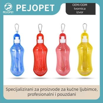 Prijenosna posuda za vodu za kućne ljubimce za izlaske — otporna boca za pse i mačke s mekanim usnikom