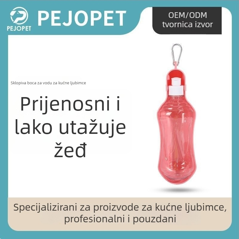 Prijenosna posuda za vodu za kućne ljubimce za izlaske — otporna boca za pse i mačke s mekanim usnikom