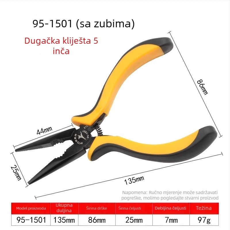 Flying Deer 5-inčnih mini klešta s igličastim nosom i različitim oblicima čeljusti
