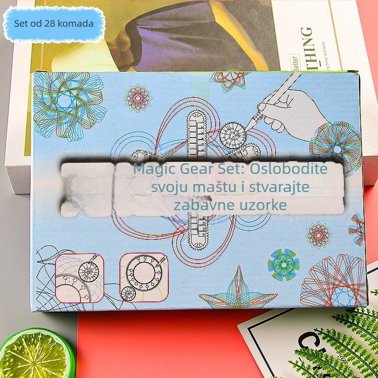 28-dijelni set višefunkcionalnih ravnala za kreativno crtanje, plastična ravnala s logom, mogućnost privatne marke