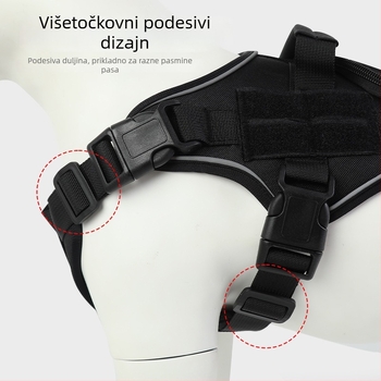Postroj za pse s Velcro trakom, za velike pse, sedlovog stila taktički harnes