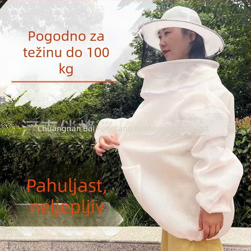 2024 nadograđeni 3D prozračni pčelarski top, polovično tijelo, debeli prozračni zaštitni komad protiv uboda