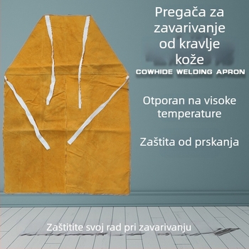 Kožna pregača za zavarivanje sa rukavima i zaštitnim navlakama za stopala, otporna na habanje, toplinska izolacija