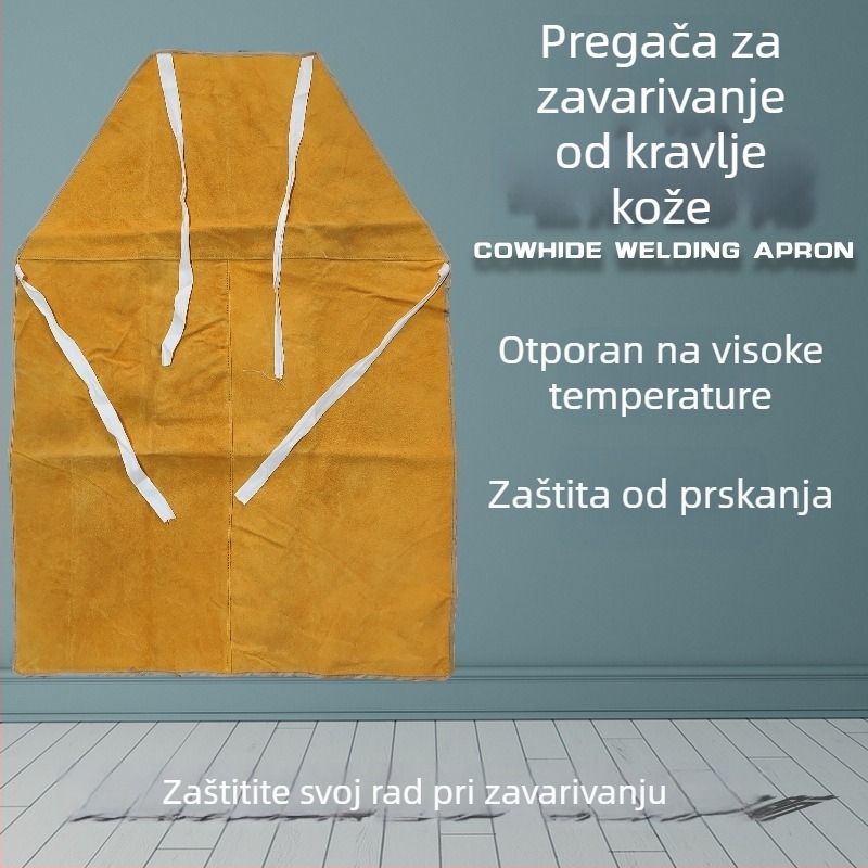 Kožna pregača za zavarivanje sa rukavima i zaštitnim navlakama za stopala, otporna na habanje, toplinska izolacija