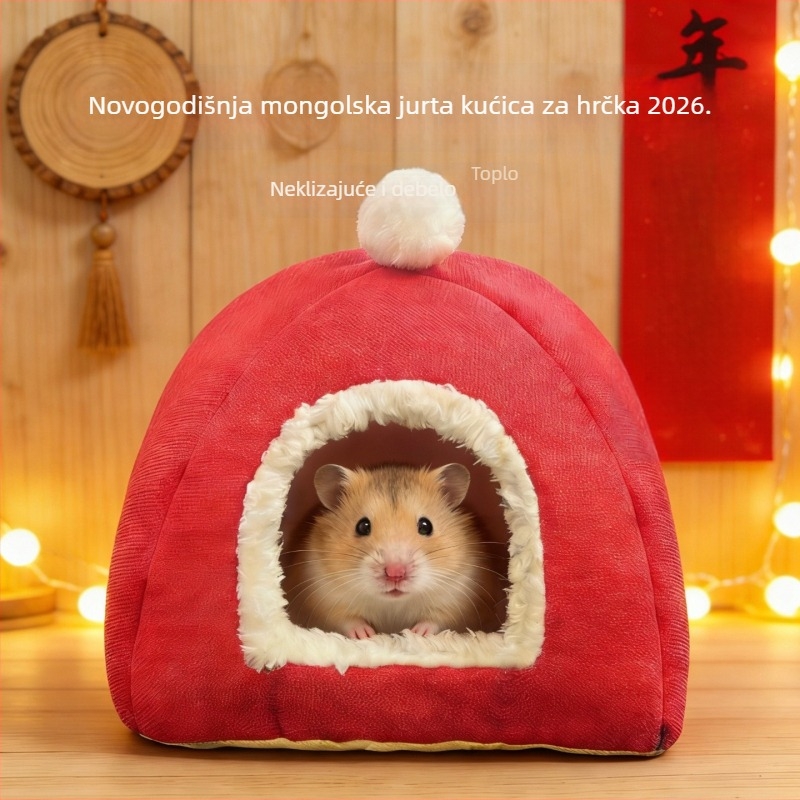 Hamster gnijezdo u stilu jurta, gnijezdo za mala kućna ljubimca, toplo gnijezdo za hamster i činčilu